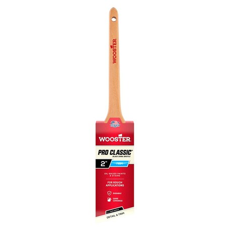 Wooster 2" Angle Sash Black China Bristle, Paint Brush, Wood Handle Z1294